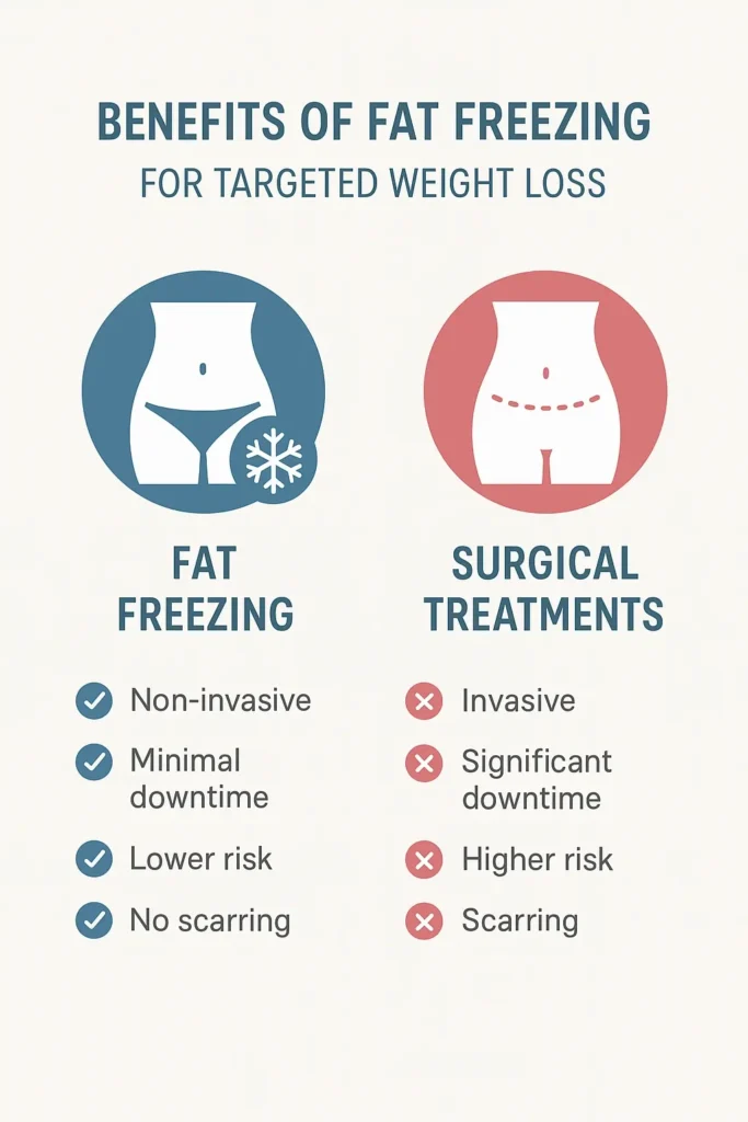 graphic showing the benefits of fat freezing Banstead