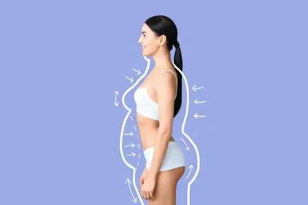 image of woman experiencing fat reduction treatment Banstead